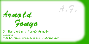 arnold fonyo business card
